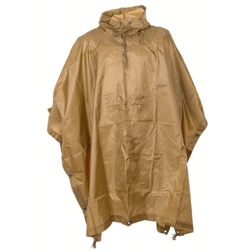 Poncho przeciwdeszczowe rip-stop - peleryna przeciwdeszczowa, duża, rip-stop, coyote, krój US Army