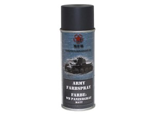 Farba matowa do kamuflażu sprzętu militarnego - panzer shwarz 400 ml
