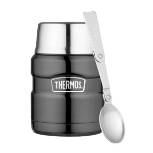 Thermos - termos obiadowy 470 ml na jedzenie ze składaną łyżką - ciemnoszary