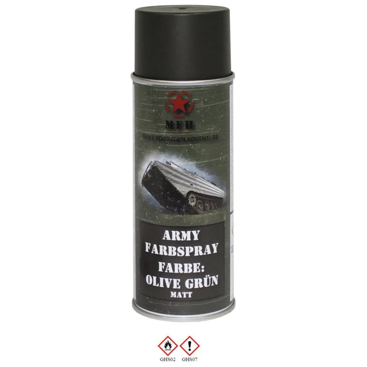 Farba matowa MFH do kamuflażu sprzętu militarnego - olive green - 400 ml