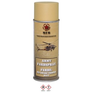 Farba matowa do kamuflażu sprzętu militarnego - WH Khaki Tropen - 400 ml