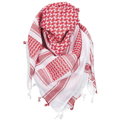 Shemagh - arafatka, 100% bawełna - czerwono-biała