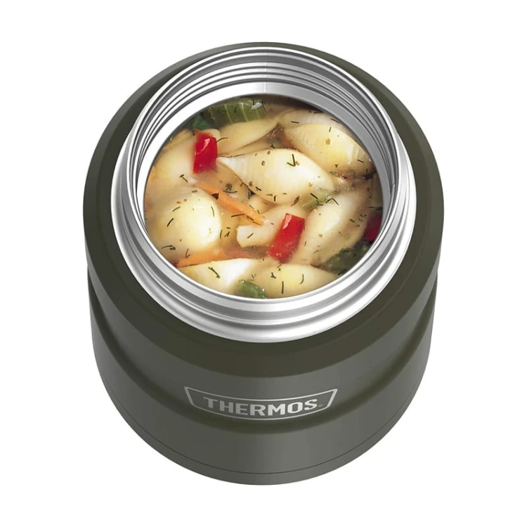 Thermos ® - termos obiadowy ze składaną łyżką - zieleń wojskowa - przykład użycia