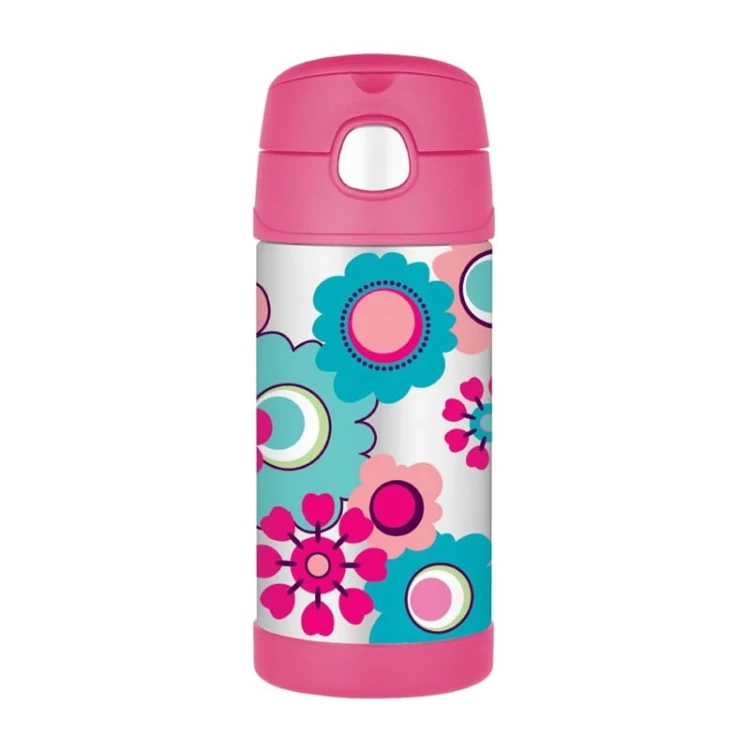 Thermos FUNtainer - termos dziecięcy ze słomką – flowers