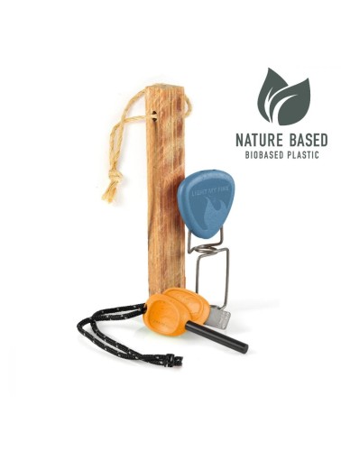 Zestaw LIGHT MY FIRE -FIRELIGHTING KIT BIO- krzesiwo rozpałka i grandpa's fire fork BIO (pomarańczowy)