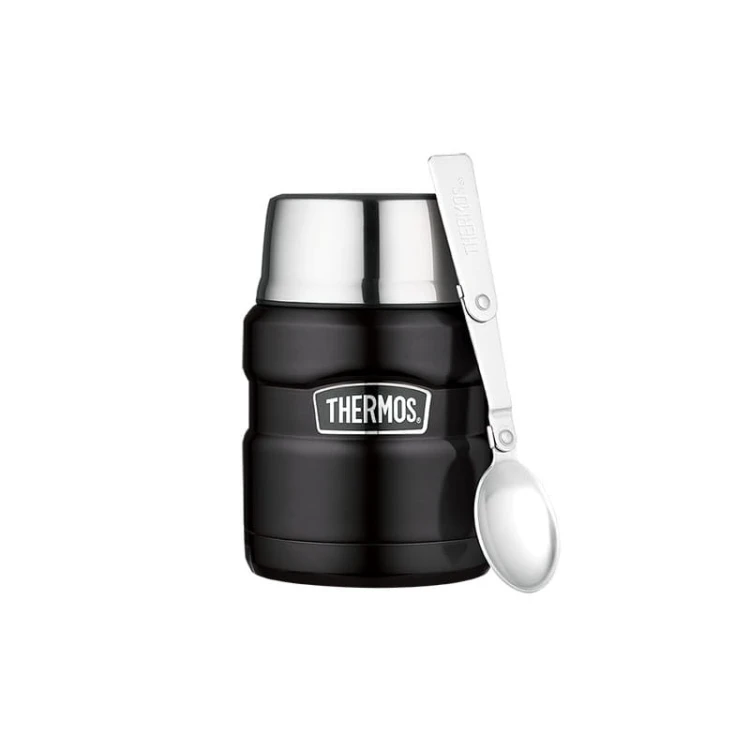 Thermos ® - termos obiadowy ze składaną łyżką - czarny