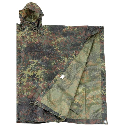 Poncho przeciwdeszczowe rip-stop - peleryna przeciwdeszczowa, duża, rip-stop, flecktarn