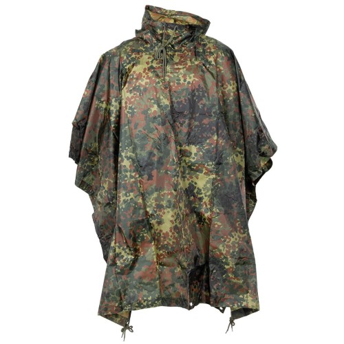 Poncho przeciwdeszczowe rip-stop - peleryna przeciwdeszczowa, duża, rip-stop, flecktarn