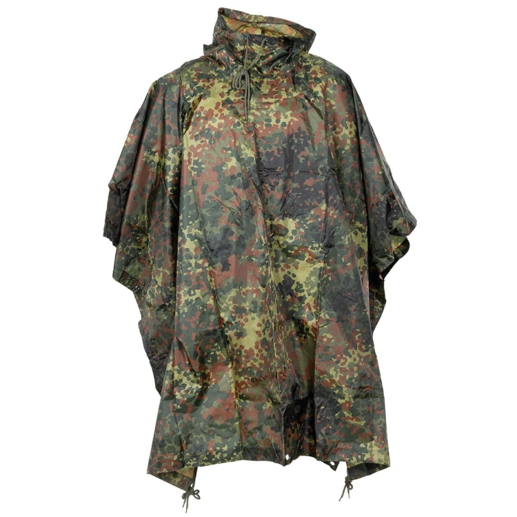 Poncho przeciwdeszczowe rip-stop - peleryna przeciwdeszczowa, duża, rip-stop, flecktarn