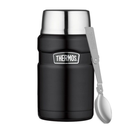Thermos ® - termos obiadowy ze składaną łyżką 710 ml -czarny mat