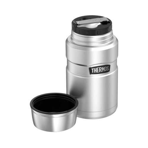 Thermos ® - termos obiadowy ze składaną łyżką 710 ml - srebrny