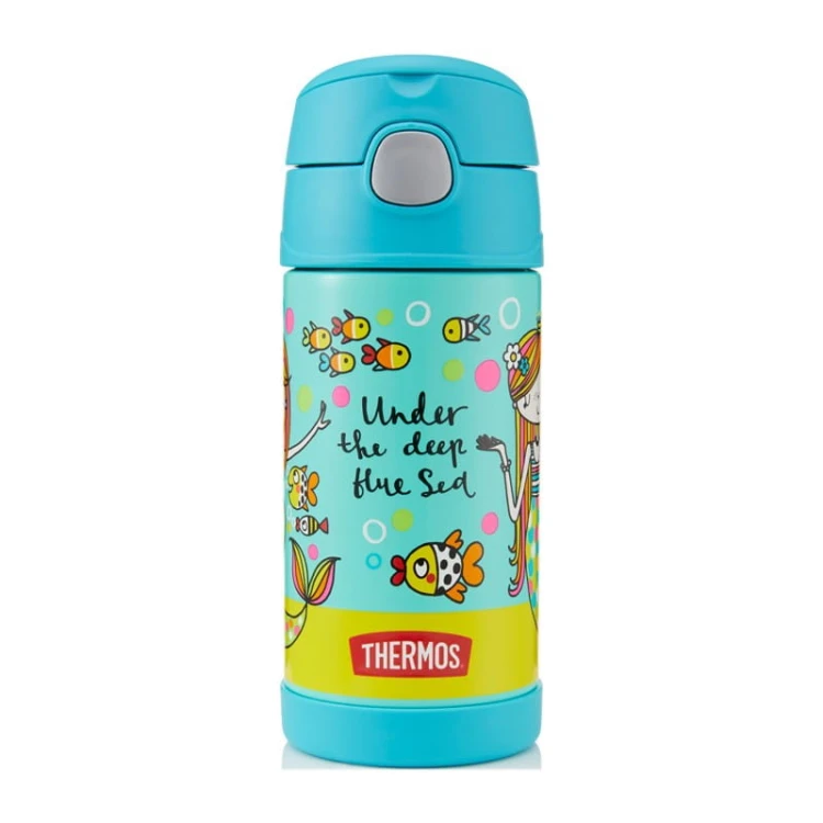Thermos FUNtainer - termos dziecięcy ze słomką – syrena