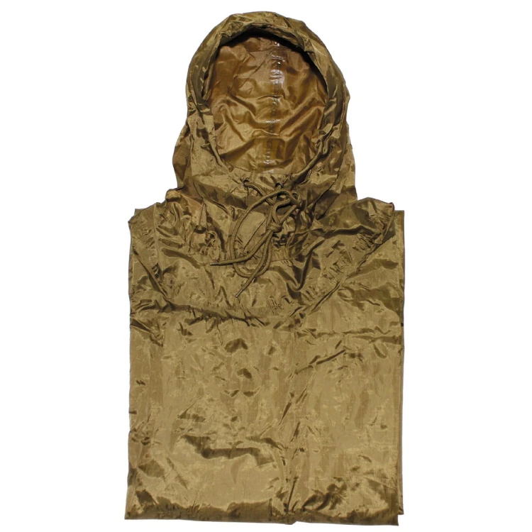 Poncho przeciwdeszczowe rip-stop - peleryna przeciwdeszczowa, duża, rip-stop, coyote, krój US Army
