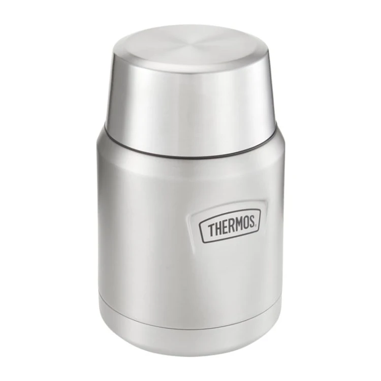Termos na jedzenie z składaną łyżką i kubkiem, Thermos Icon – nierdzewny