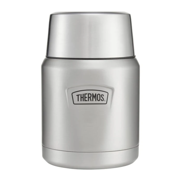 Termos na jedzenie z składaną łyżką i kubkiem, Thermos Icon – nierdzewny
