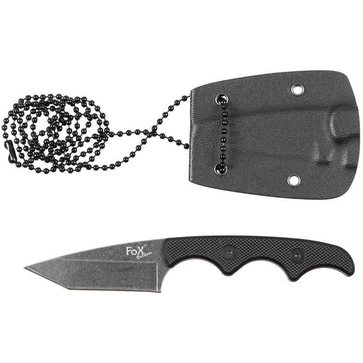 Nóż EDC do noszenia na szyi "Neck II", rękojeść G10, etui, łańcuszek