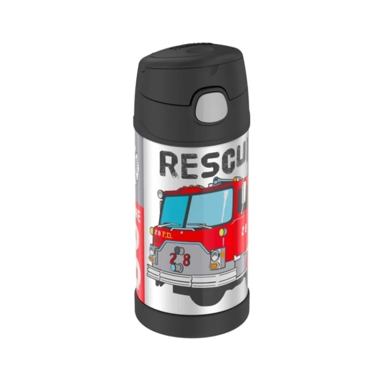 Thermos FUNtainer - termos dziecięcy ze słomką – wóz strażacki