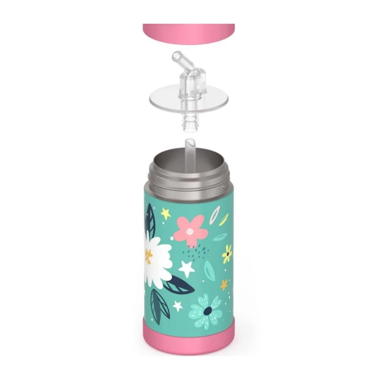 Thermos FUNtainer - termos dziecięcy ze słomką – wild flowers