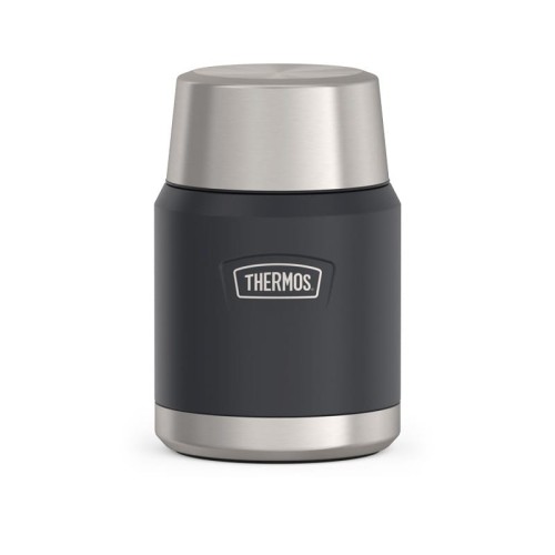 Termos na jedzenie z składaną łyżką i kubkiem, Thermos Icon  470 ml – granit (2).jpg