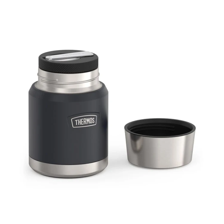 Termos na jedzenie z składaną łyżką i kubkiem, Thermos Icon  470 ml – granit (4).jpg