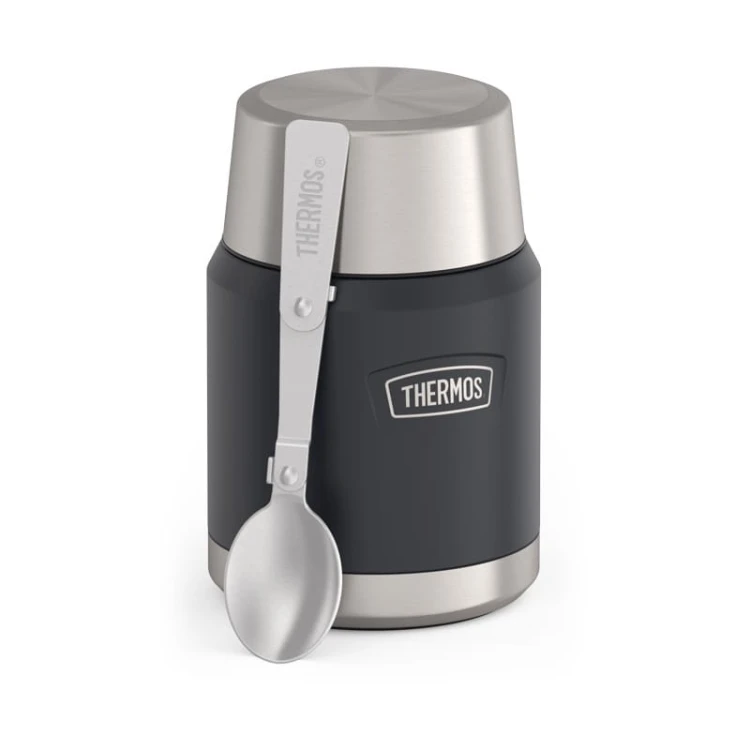 Termos na jedzenie z składaną łyżką i kubkiem, Thermos Icon  470 ml – granit (5).jpg