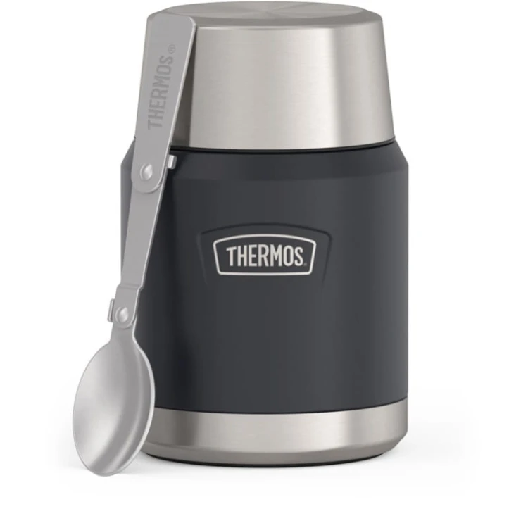 Termos na jedzenie z składaną łyżką i kubkiem, Thermos Icon  470 ml – granit.jpg