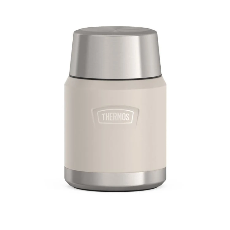 Termos na jedzenie z składaną łyżką i kubkiem, Thermos Icon  470 ml – w kolorze piaskowca