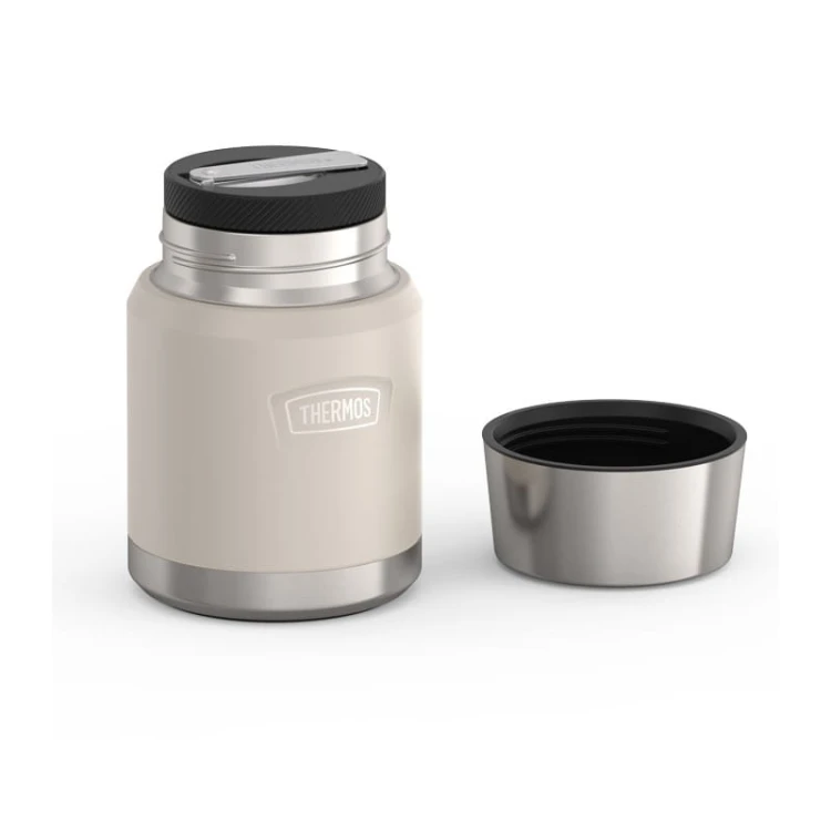 Termos na jedzenie z składaną łyżką i kubkiem, Thermos Icon  470 ml – w kolorze piaskowca
