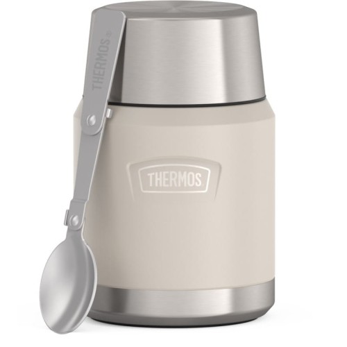 Termos na jedzenie z składaną łyżką i kubkiem, Thermos Icon  470 ml – w kolorze piaskowca