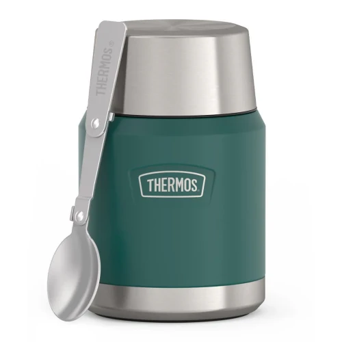 Termos na jedzenie z składaną łyżką i kubkiem, Thermos Icon  470 ml – zielony (5).webp