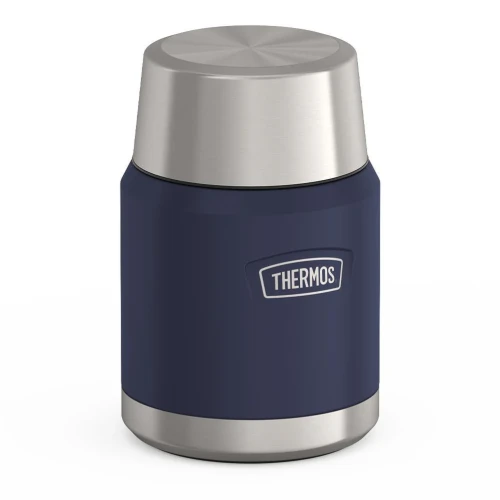 Termos na jedzenie z składaną łyżką i kubkiem, Thermos Icon 470 ml – niebieski