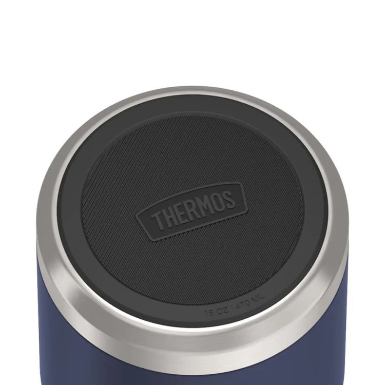 Termos na jedzenie z składaną łyżką i kubkiem, Thermos Icon 470 ml – niebieski
