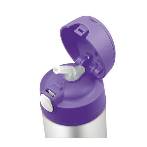 Thermos FUNtainer - termos dziecięcy ze słomką – fioletowy 470 ml