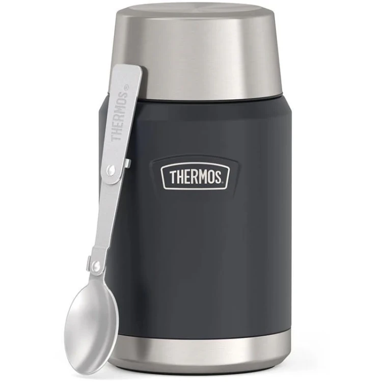 Termos na jedzenie z składaną łyżką i kubkiem, Thermos Icon 710 ml – granit.jpg