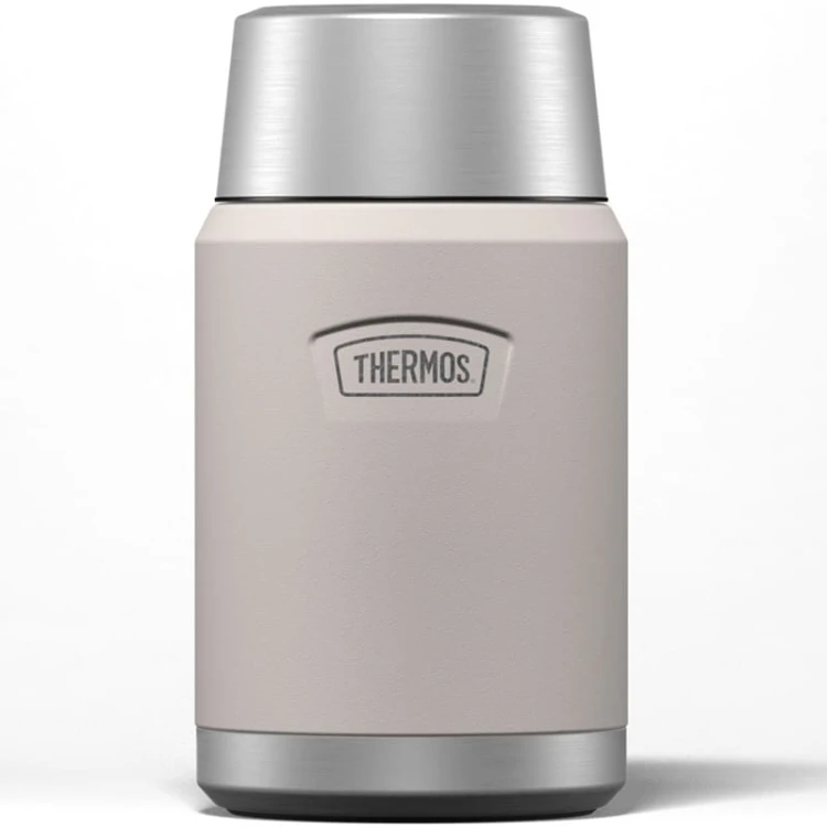 Termos na jedzenie z składaną łyżką i kubkiem, Thermos Icon 710 ml – w kolorze piaskowca