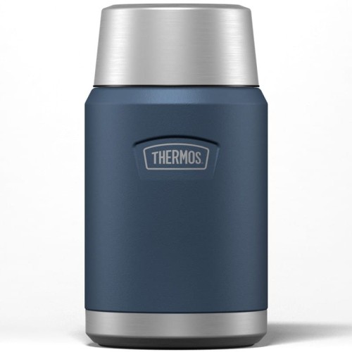 Termos na jedzenie z składaną łyżką i kubkiem, Thermos Icon 710 ml – niebieski