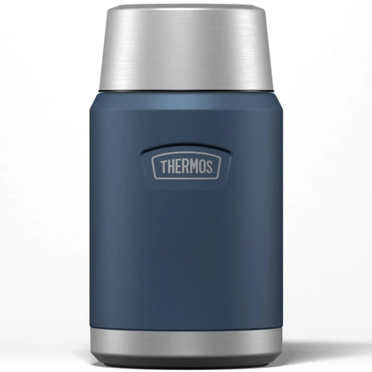 Termos na jedzenie z składaną łyżką i kubkiem, Thermos Icon 710 ml – niebieski
