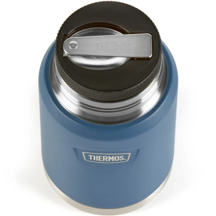 Termos na jedzenie z składaną łyżką i kubkiem, Thermos Icon 710 ml – niebieski