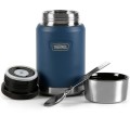 Termos na jedzenie z składaną łyżką i kubkiem, Thermos Icon 710 ml – niebieski