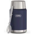 Termos na jedzenie z składaną łyżką i kubkiem, Thermos Icon 710 ml – niebieski