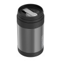 Thermos - termos dziecięcy na jedzenie z łyżką– czarny 470 ml
