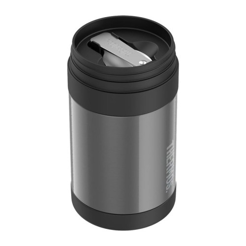 Thermos - termos dziecięcy na jedzenie z łyżką– czarny 470 ml