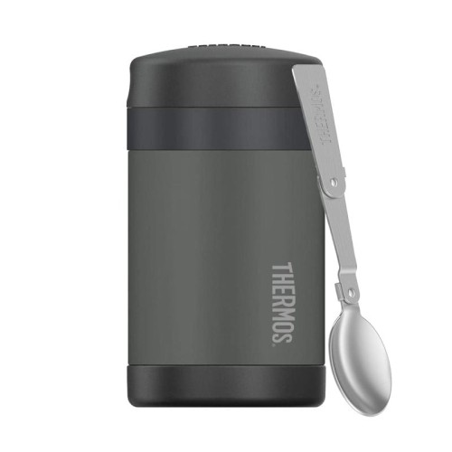 Thermos - termos dziecięcy na jedzenie z łyżką– czarny 470 ml