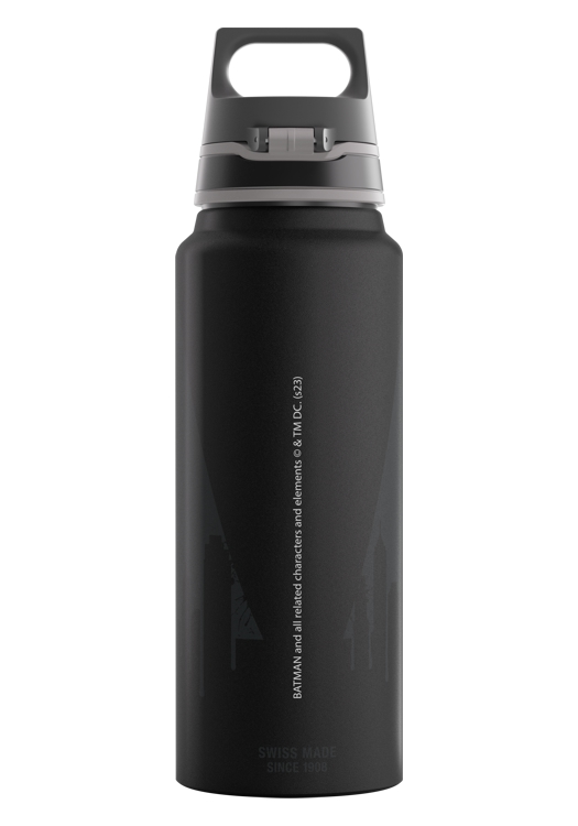 SIGG Butelka dla dzieci 1l Batman Tag - bidon dziecięcy czarny do napojów gazowanych i niegazowanych