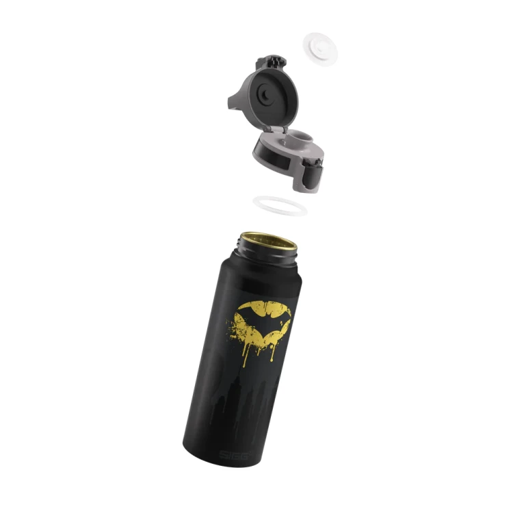 SIGG Butelka dla dzieci 1l Batman Tag - bidon dziecięcy czarny do napojów gazowanych i niegazowanych