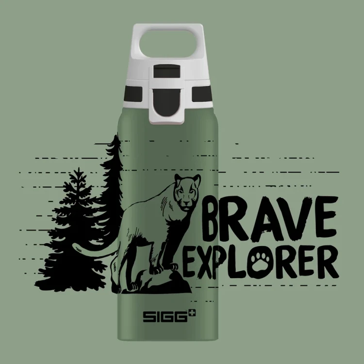 SIGG Butelka na napoje 600 ml Brave Mountainlion - bidon do napojów gazowanych i niegazowanych