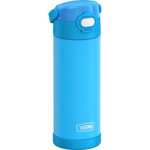 Thermos FUNtainer - termos dziecięcy z nakrętką nawadniającą – neonowo niebieski 470 ml
