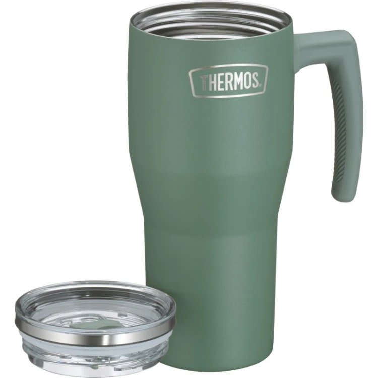 Termokubek Thermos Refreshing z uchwytem i słomką - matowo zielony