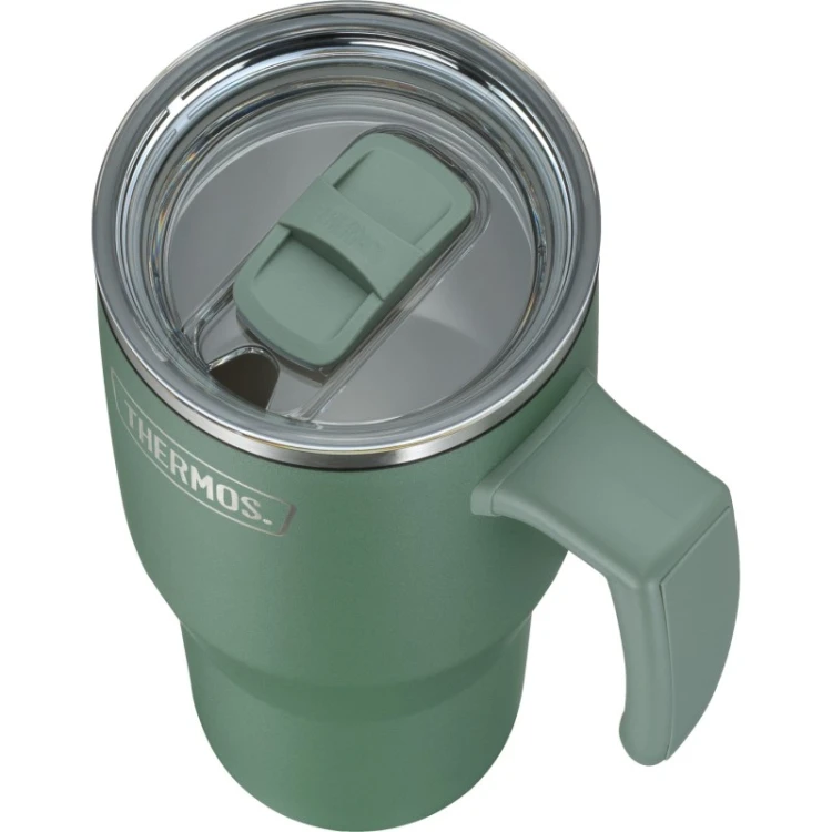 Termokubek Thermos Refreshing z uchwytem i słomką - matowo zielony