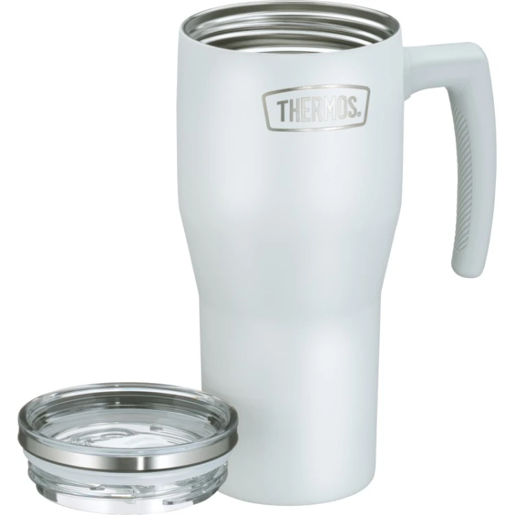 Termokubek Thermos ze słomką i uchwytem - biały 850 ml matowy